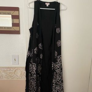 Lularoe Elegant XL Black Joy w/glitter flowers